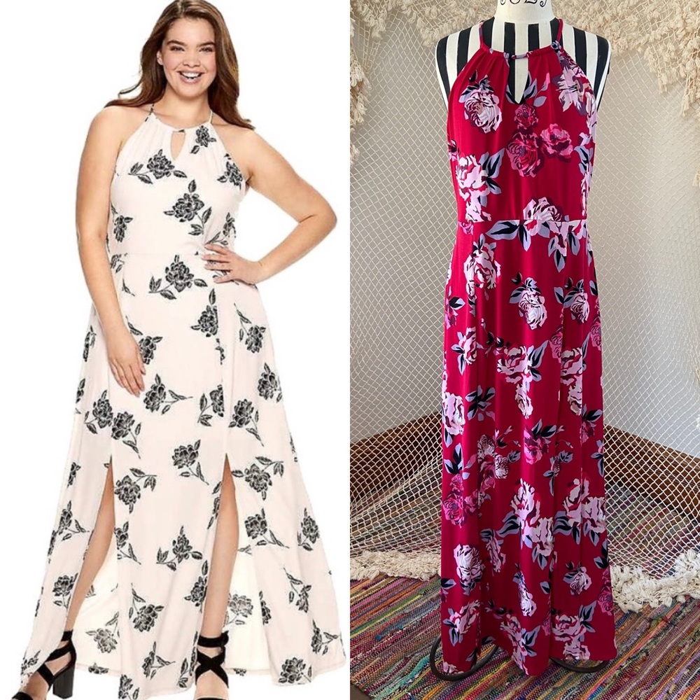 Candie’s Red floral maxi dress - Picture 1 of 9